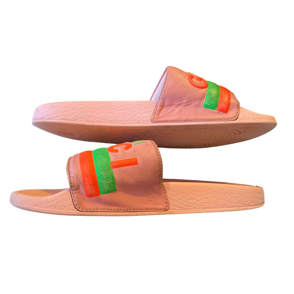 Gucci Limited Edition Authentic Neon Pink Pool Beach Slides Size 6 - Picture 7 of 12